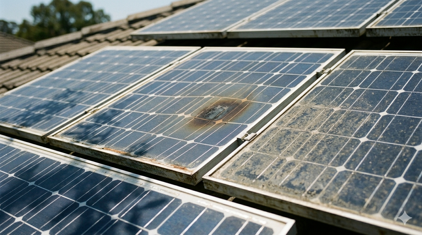 Saulės modulių galios sumažėjimas