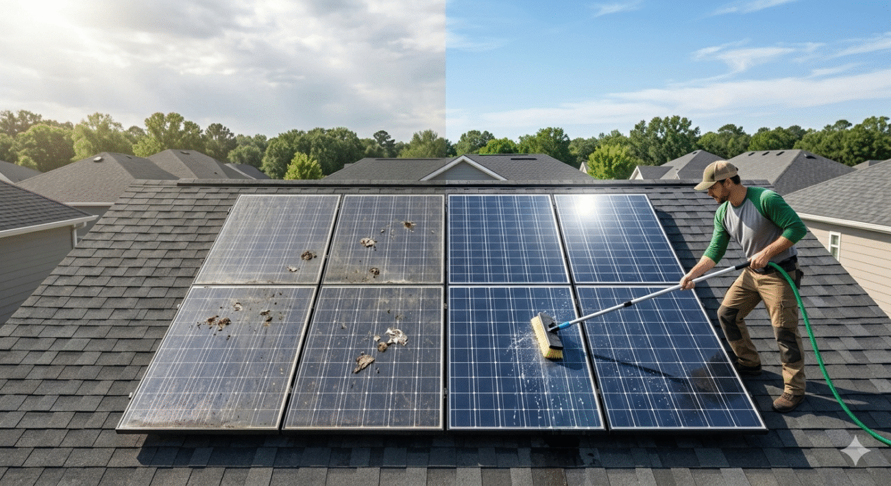 Ar reikia plauti saulės modulius?